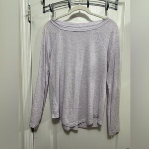 Loft shirt Womens M Pale Lavender Slubknit Raglan Long Sleeve Knit‎ Top softgirl
